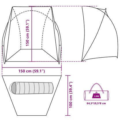 vidaXL Fishing Tent Olive Green Waterproof