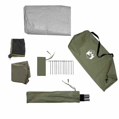 vidaXL Fishing Tent 2-Person Olive Green Waterproof - 37123