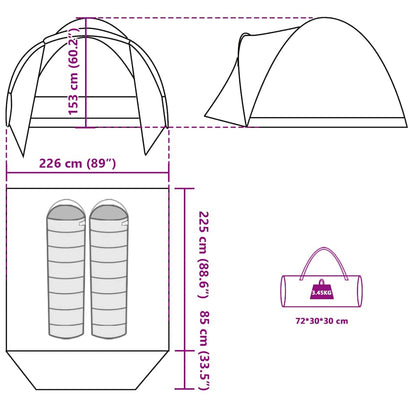 vidaXL Fishing Tent 2-Person Brown Waterproof - 37127