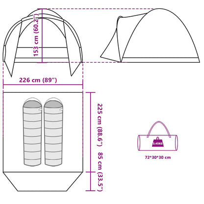 vidaXL Fishing Tent 2-Person Camouflage Waterproof - Multicolour - 37128