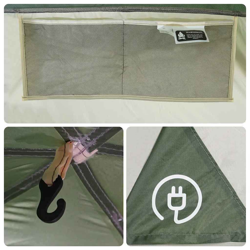 vidaXL Car Tent 4-Person Green Waterproof - 37155