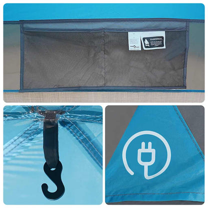 vidaXL Car Tent 4-Person Blue Waterproof - 37162
