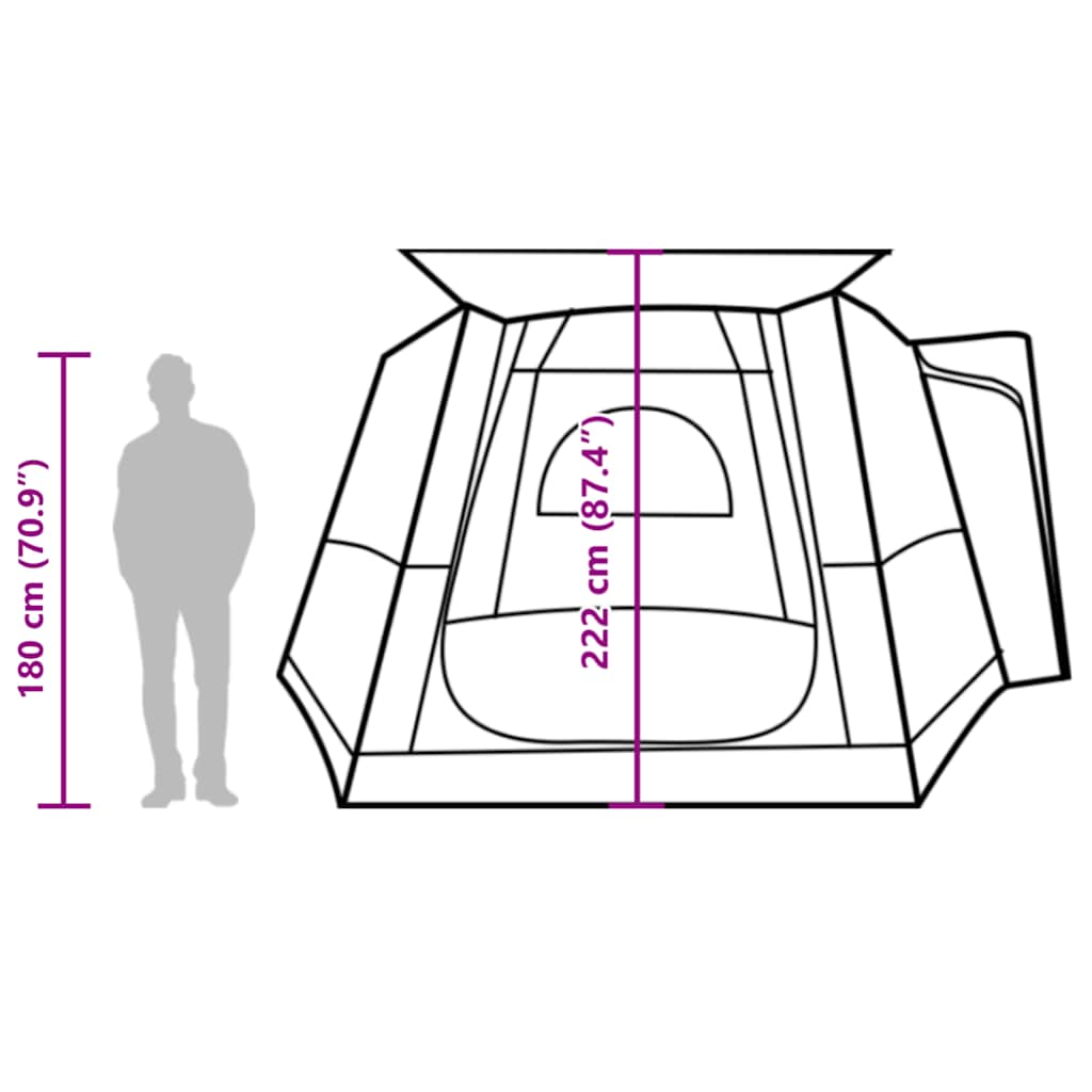 vidaXL Car Tent 4-Person Blue Waterproof - 37162