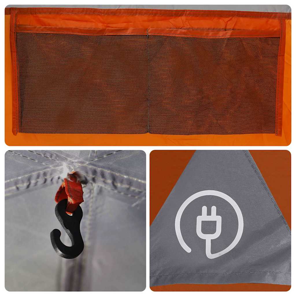 vidaXL Car Tent 4-Person Grey and Orange Waterproof - 37175