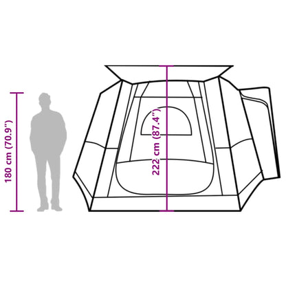 vidaXL Car Tent 4-Person Grey and Orange Waterproof - 37175