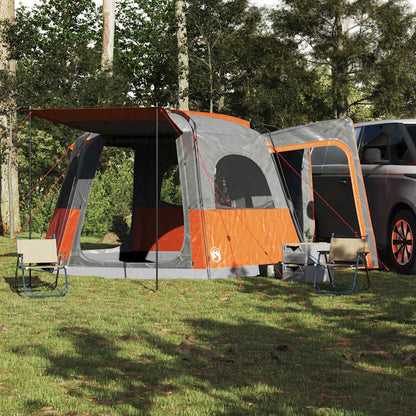 vidaXL Car Tent 4-Person Grey and Orange Waterproof - 37175