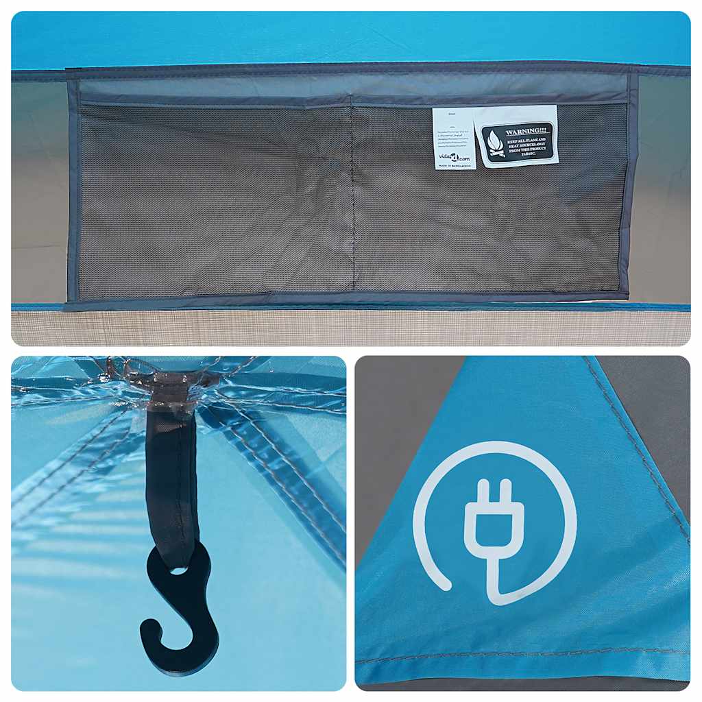 vidaXL Car Tent 4-Person Blue Waterproof - 37189