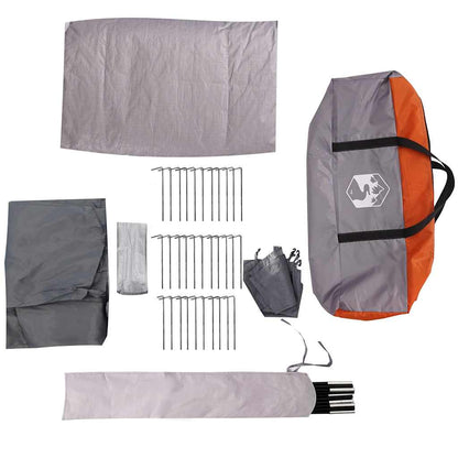 vidaXL Car Tent 4-Person Grey and Orange Waterproof - 37194
