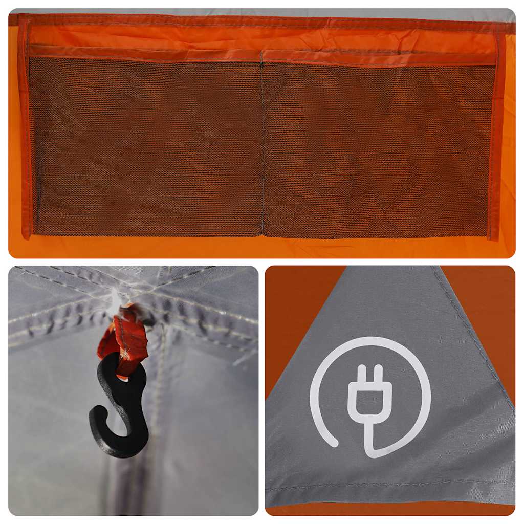 vidaXL Car Tent 4-Person Grey and Orange Waterproof - 37194