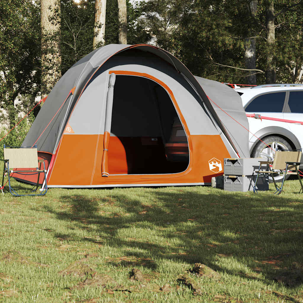 vidaXL Car Tent 4-Person Grey and Orange Waterproof - 37194