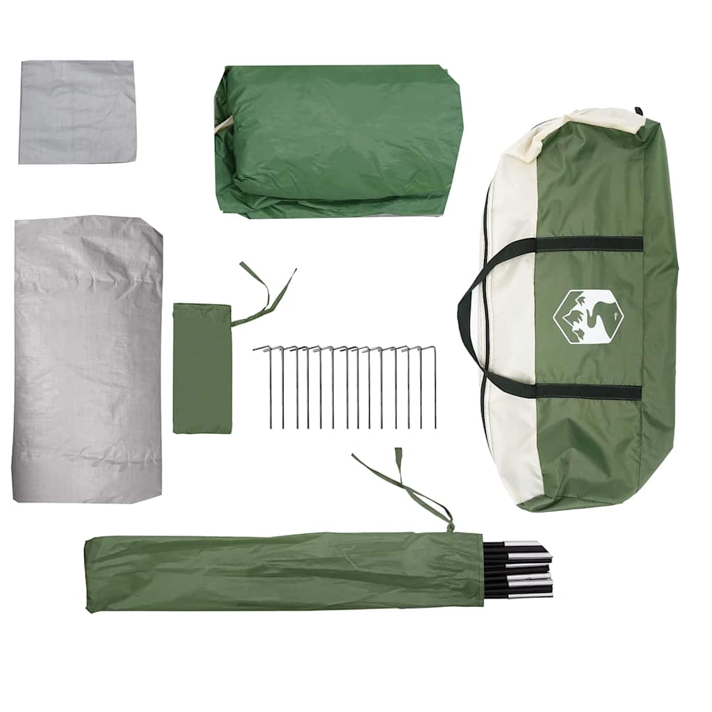 vidaXL Car Tent 4-Person Green Waterproof - 37197
