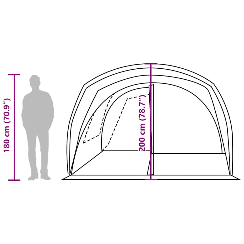 vidaXL Car Tent 4-Person Green Waterproof - 37197