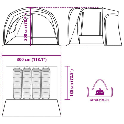 vidaXL Car Tent 4-Person Blue Waterproof - 37198