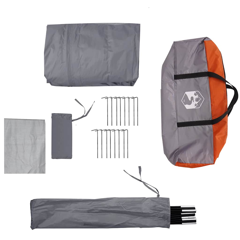 vidaXL Car Tent 4-Person Grey and Orange Waterproof - 37203