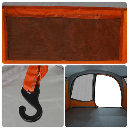vidaXL Car Tent 4-Person Grey and Orange Waterproof - 37203