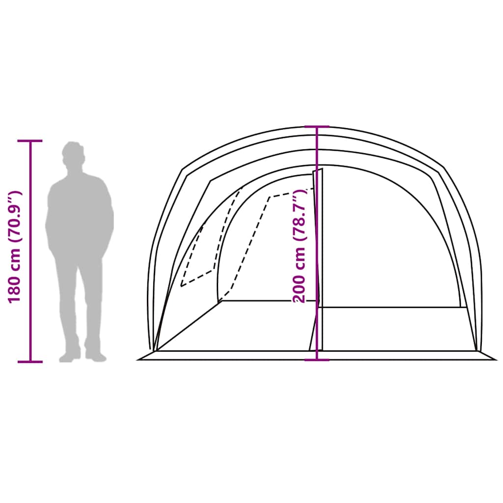 vidaXL Car Tent 4-Person Grey and Orange Waterproof - 37203