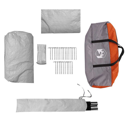 vidaXL Car Tent 4-Person Grey and Orange Waterproof - 37219