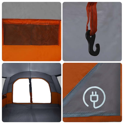 vidaXL Car Tent 4-Person Grey and Orange Waterproof - 37219
