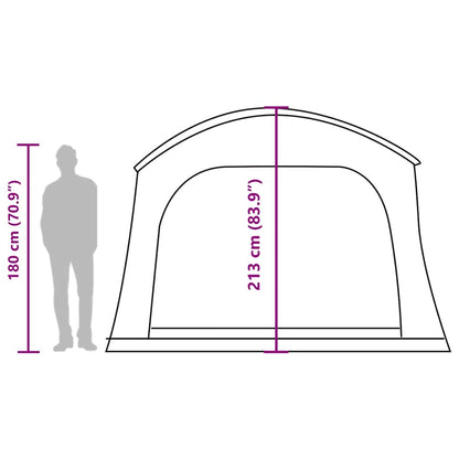 vidaXL Car Tent 4-Person Grey and Orange Waterproof - 37219
