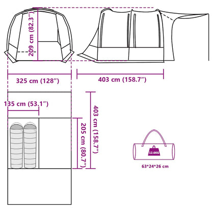 vidaXL Car Tent Blue Waterproof