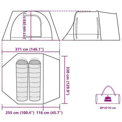 vidaXL Car Tent 2-Person Green Waterproof