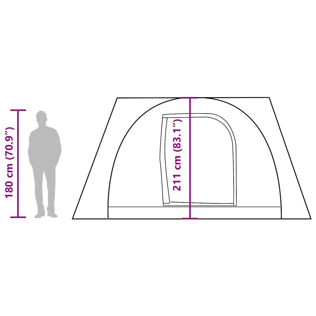 vidaXL Car Tent 2-Person Grey and Orange Waterproof