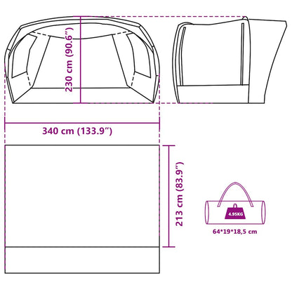 vidaXL Car Tent Grey and Orange Waterproof - 37289