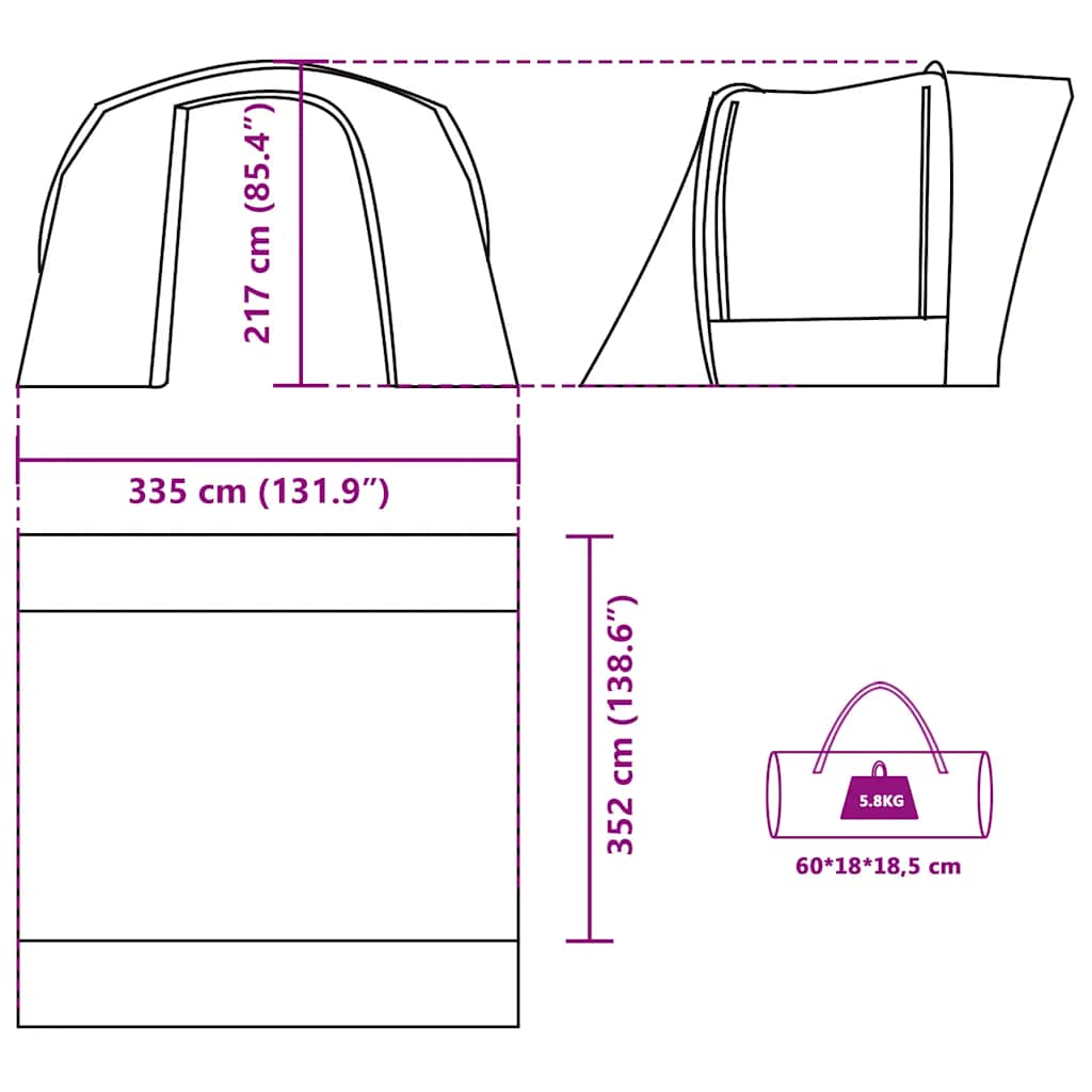 vidaXL Car Tent Blue Waterproof - 37293