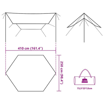 vidaXL Car Tent Grey and Orange Waterproof - 37331