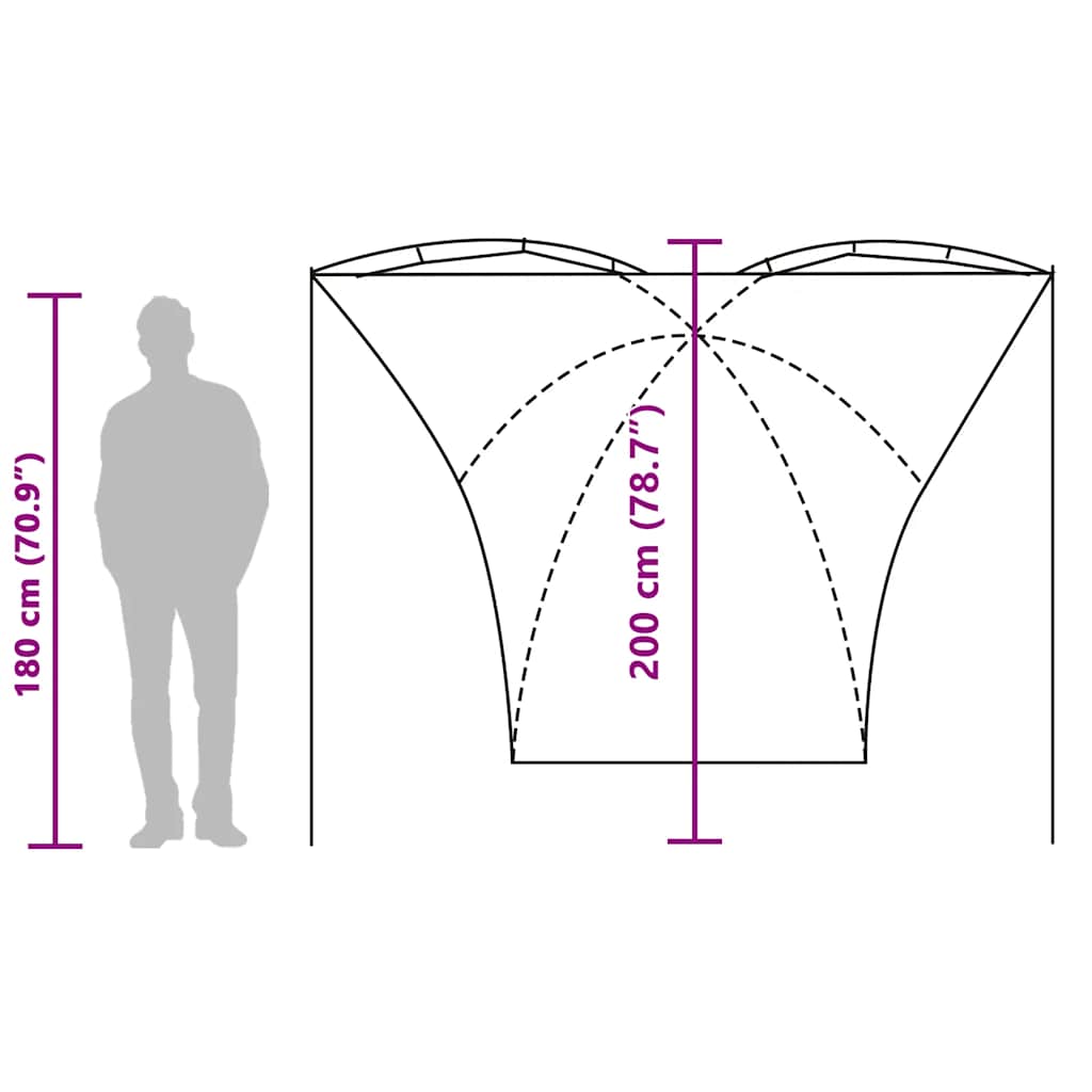 vidaXL Car Tent Grey and Orange Waterproof - 320 x 220 x 200 cm