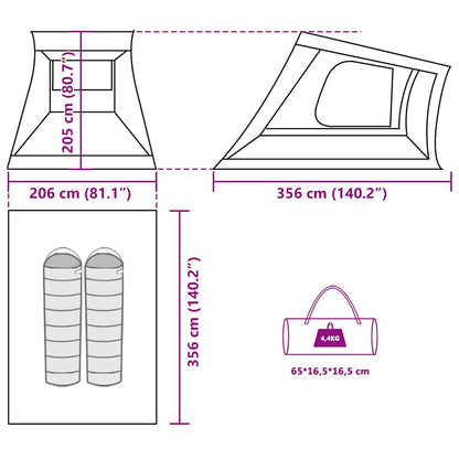 vidaXL Car Tent 2-Person Brown Waterproof