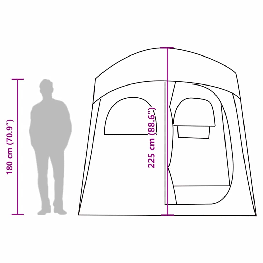 vidaXL Shower Tent 2-Person Green Waterproof