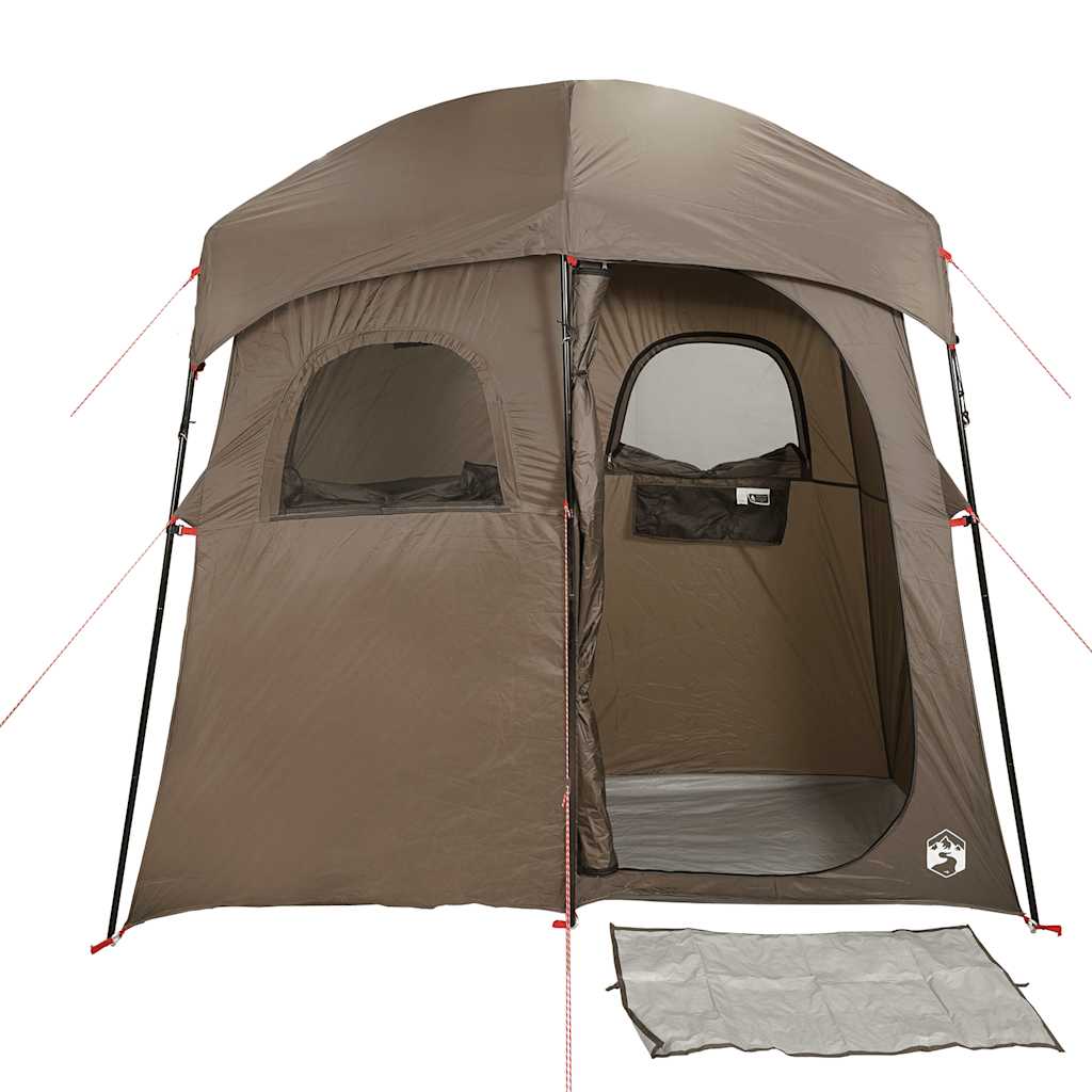 vidaXL Shower Tent 2-Person Brown Waterproof