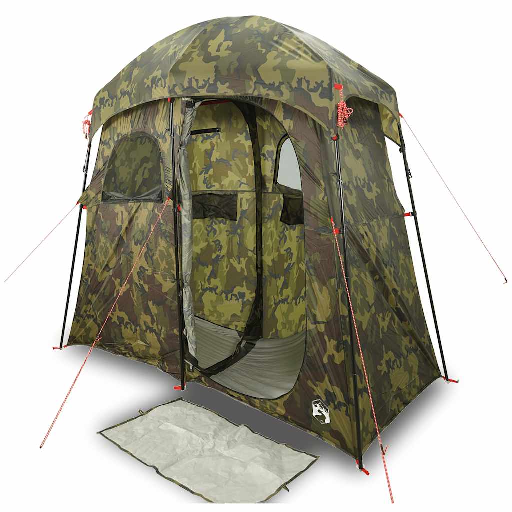 vidaXL Shower Tent 2-Person Camouflage Waterproof - Green