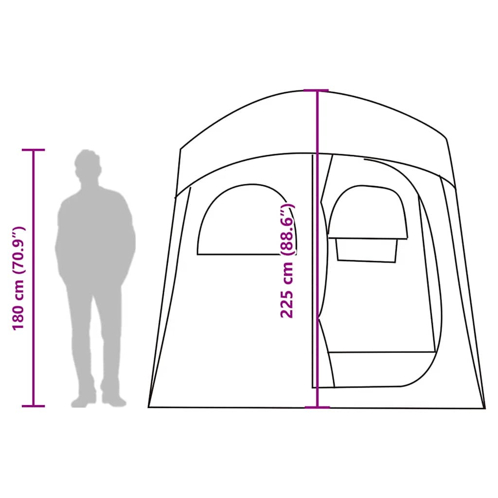 vidaXL Shower Tent 2-Person Camouflage Waterproof - Green