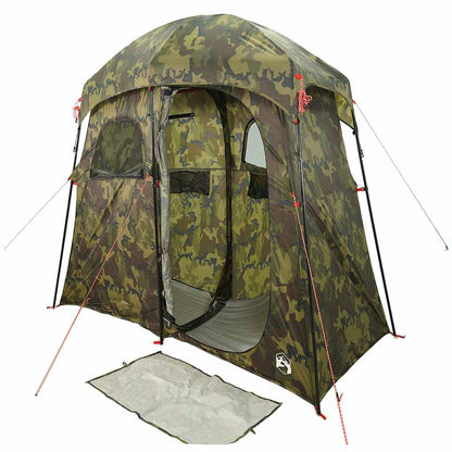 vidaXL Shower Tent 2-Person Camouflage Waterproof - Green