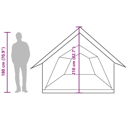 vidaXL Camping Tent 5-Person Grey and Orange Waterproof