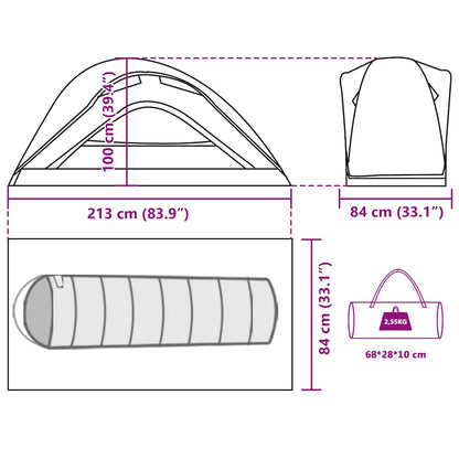 vidaXL Camping Tent 1-Person White Blackout Fabric Waterproof