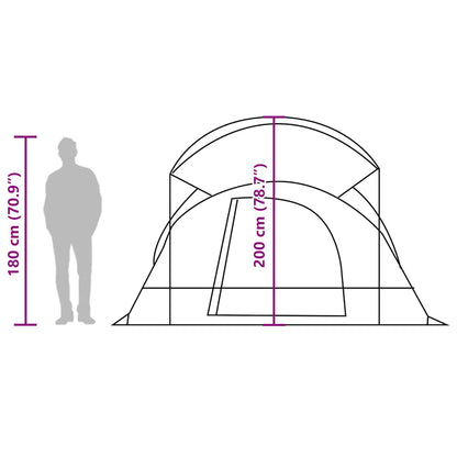 vidaXL Family Tent Tunnel 8-Person Green Waterproof