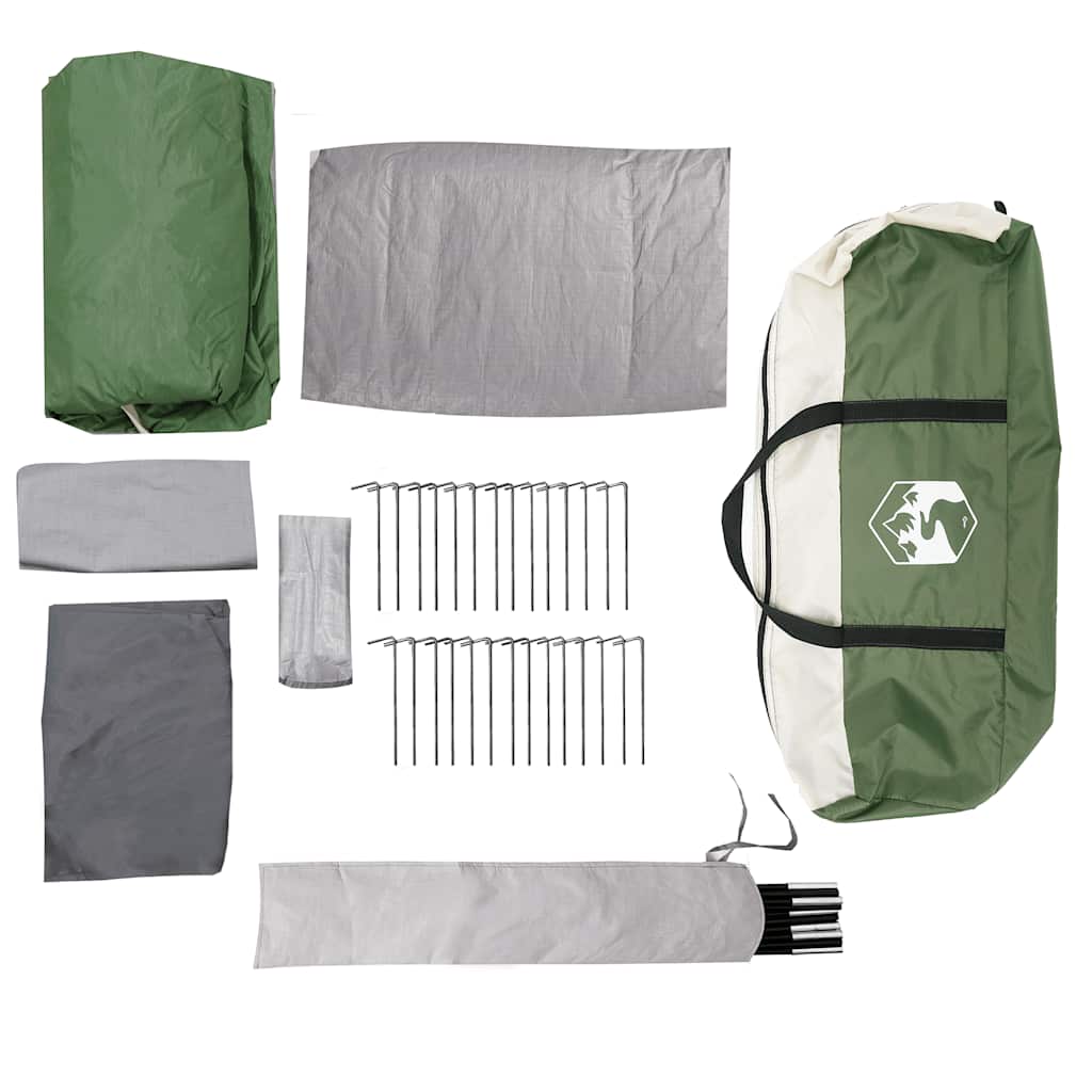 vidaXL Family Tent Tunnel 8-Person Green Waterproof