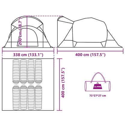 vidaXL Family Tent Tunnel 8-Person Blue Waterproof