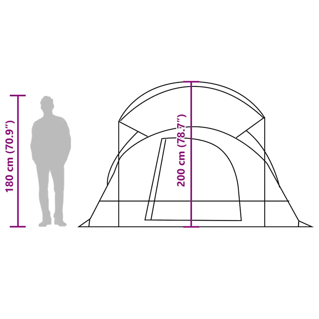 vidaXL Family Tent Tunnel 8-Person Blue Waterproof