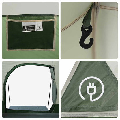 vidaXL Family Tent Tunnel 8-Person Green Waterproof - 37489
