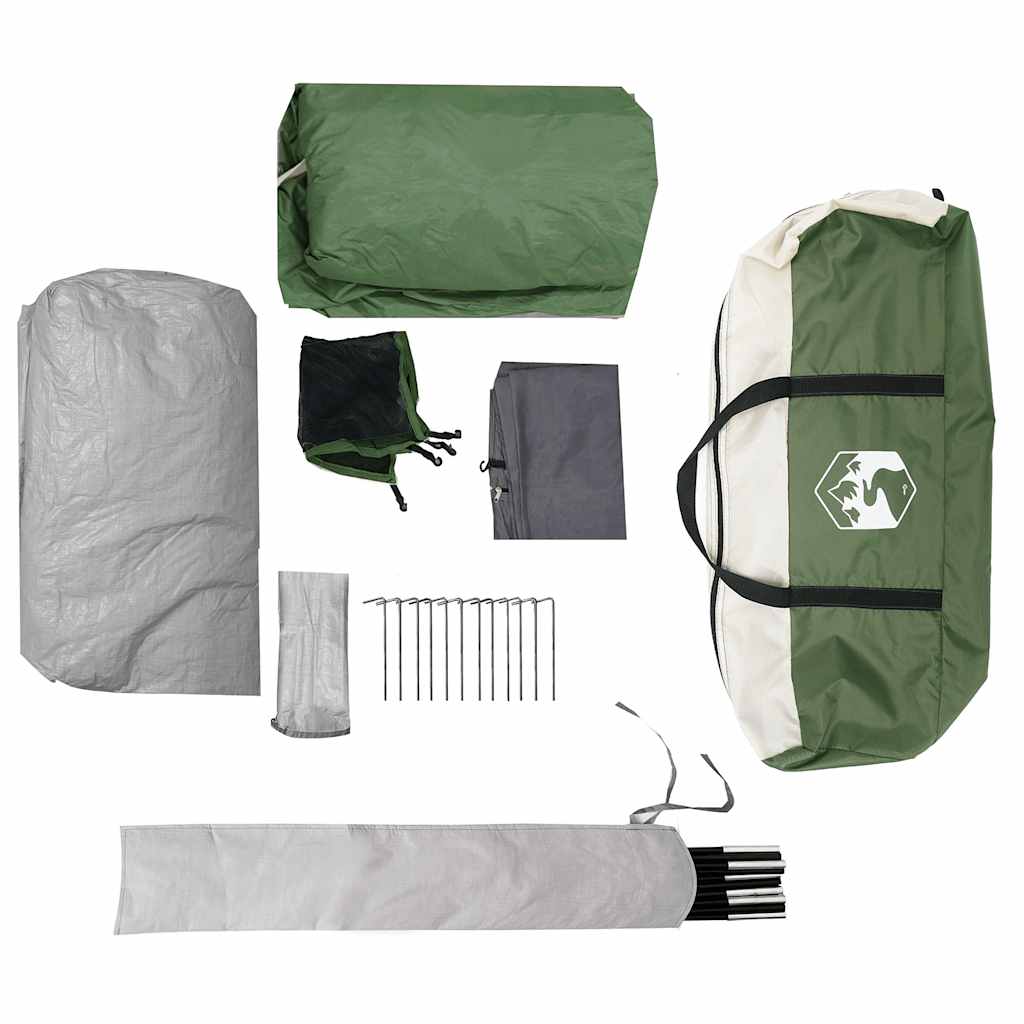 vidaXL Family Tent Tunnel 8-Person Green Waterproof - 37489