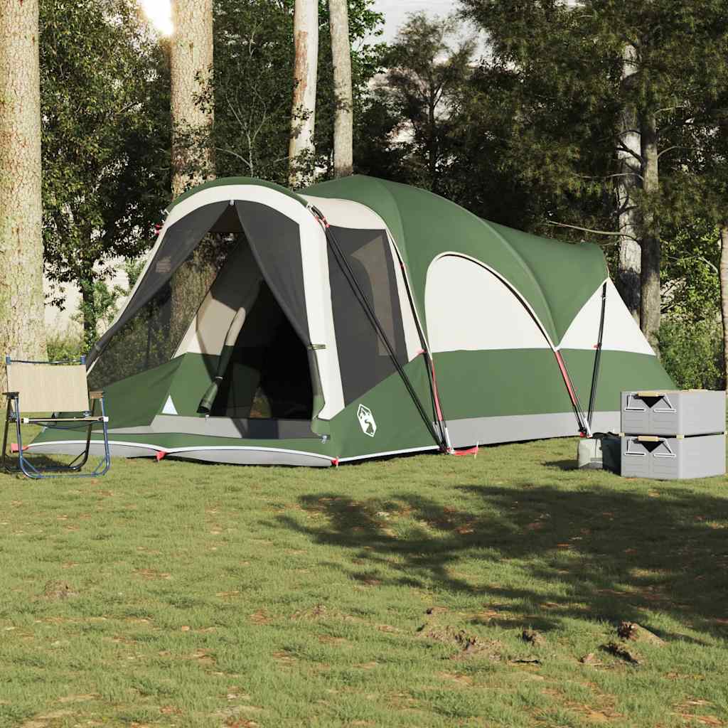 vidaXL Family Tent Tunnel 8-Person Green Waterproof - 37489