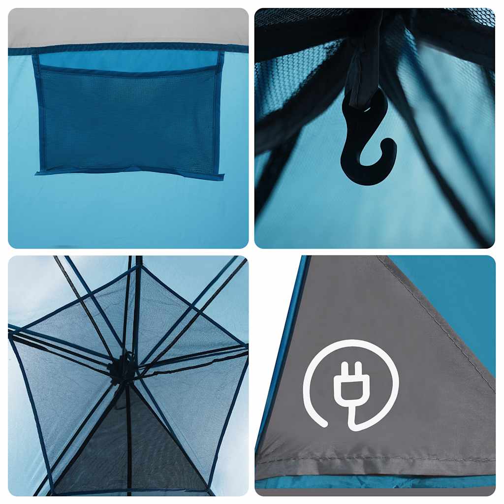 vidaXL Family Tent Tunnel 8-Person Blue Waterproof - 37490