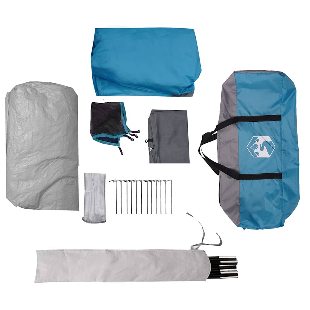 vidaXL Family Tent Tunnel 8-Person Blue Waterproof - 37490