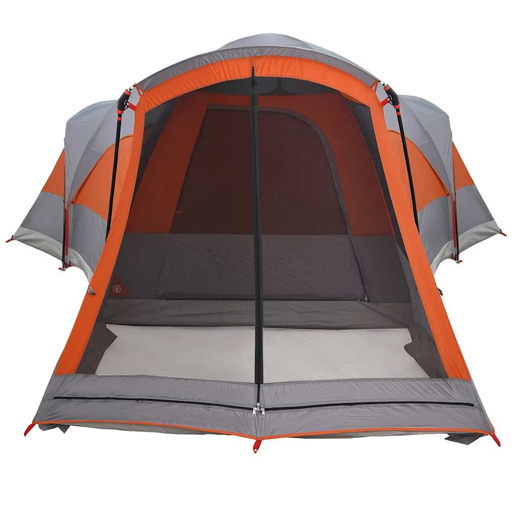 vidaXL Family Tent Tunnel 8-Person Grey and Orange Waterproof - 37493