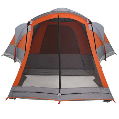 vidaXL Family Tent Tunnel 8-Person Grey and Orange Waterproof - 37493