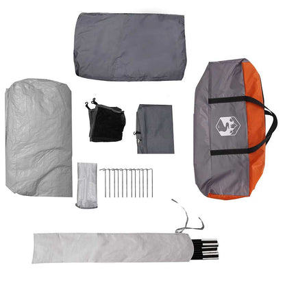 vidaXL Family Tent Tunnel 8-Person Grey and Orange Waterproof - 37493